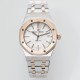 Audemars Piguet-Royal Oak 15450SR 37mm Two Tone Midsize RG/SS White Dial  APS SA3210 Automatic