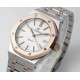 Audemars Piguet-Royal Oak 15450SR 37mm Two Tone Midsize RG/SS White Dial  APS SA3210 Automatic