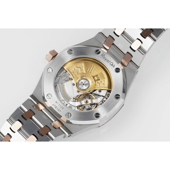 Audemars Piguet-Royal Oak 15450SR 37mm Two Tone Midsize RG/SS White Dial  APS SA3210 Automatic