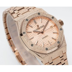 Audemars Piguet-Royal Oak 15454 Frosted 37mm Midsize RG/RG Rose Gold Dial APS SA3210 Automatic 1:1 Super Clone