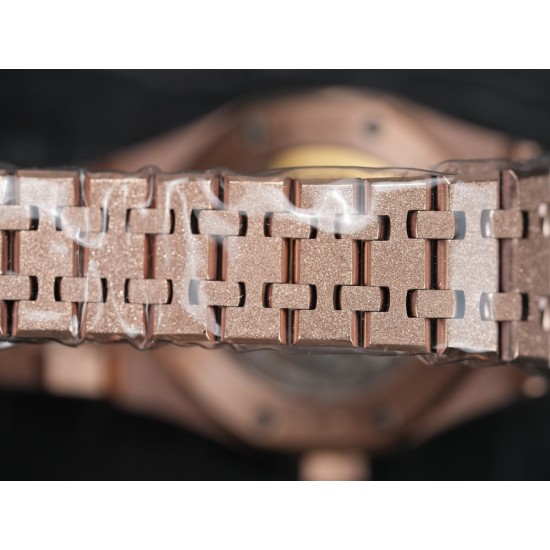 Audemars Piguet-Royal Oak 15454 Frosted 37mm Midsize RG/RG White Dial APS SA3210 Automatic 1:1 Super Clone