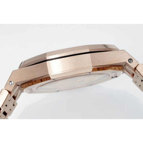 Audemars Piguet-Royal Oak 15454 Frosted 37mm Midsize RG/RG White Dial APS SA3210 Automatic 1:1 Super Clone