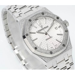 Audemars Piguet-Royal Oak 15454 Frosted 37mm Midsize SS/SS White Dial APS SA3210 Automatic 1:1 Super Clone