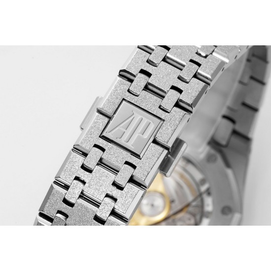Audemars Piguet-Royal Oak 15454 Frosted 37mm Midsize SS/SS White Dial APS SA3210 Automatic 1:1 Super Clone