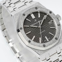 Audemars Piguet-Royal Oak 15454 Frosted 37mm Midsize SS/SS Grey Dial APS SA3210 Automatic 1:1 Super Clone