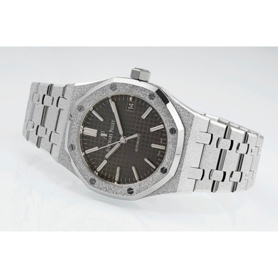 Audemars Piguet-Royal Oak 15454 Frosted 37mm Midsize SS/SS Grey Dial APS SA3210 Automatic 1:1 Super Clone