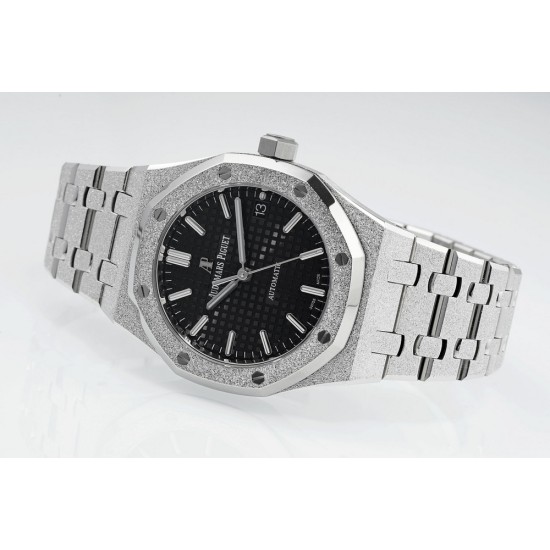 Audemars Piguet-Royal Oak 15454 Frosted 37mm Midsize SS/SS Black Dial APS SA3210 Automatic 1:1 Super Clone