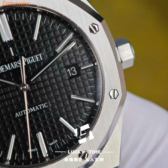 [Customization] Audemars Piguet-Royal Oak 15400ST Black Dial 41mm Modified With Genuine Bezel+Dial+Hands...