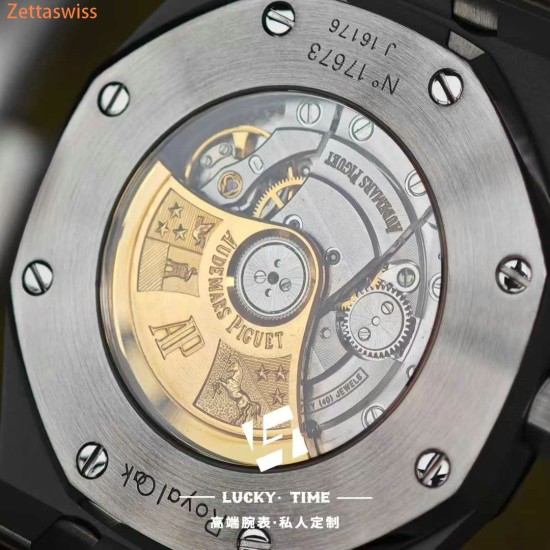 [Customization] Audemars Piguet-Royal Oak 15400ST Black Dial 41mm Modified With Genuine Bezel+Dial+Hands...