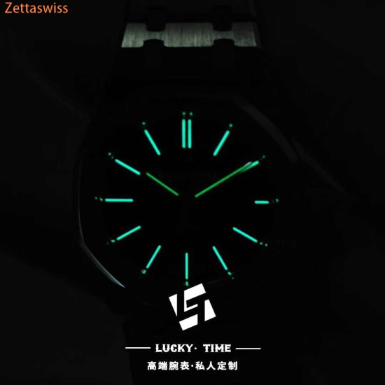 [Customization] Audemars Piguet-Royal Oak 15400ST Black Dial 41mm Modified With Genuine Bezel+Dial+Hands...