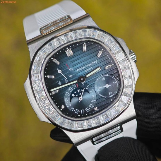 [Customization] Patek Philippe-Nautilus Moonphase 5724 40mm Upgraded Diamond-Sets With Super ACE240 Movement