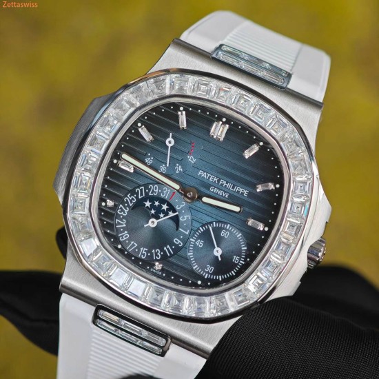 [Customization] Patek Philippe-Nautilus Moonphase 5724 40mm Upgraded Diamond-Sets With Super ACE240 Movement