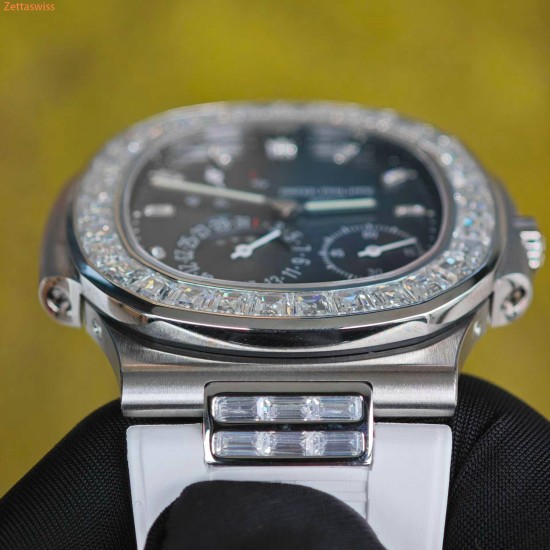 [Customization] Patek Philippe-Nautilus Moonphase 5724 40mm Upgraded Diamond-Sets With Super ACE240 Movement