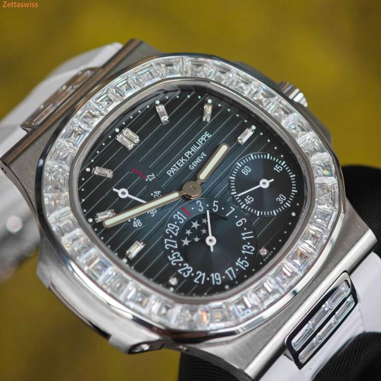[Customization] Patek Philippe-Nautilus Moonphase 5724 40mm Upgraded Diamond-Sets With Super ACE240 Movement