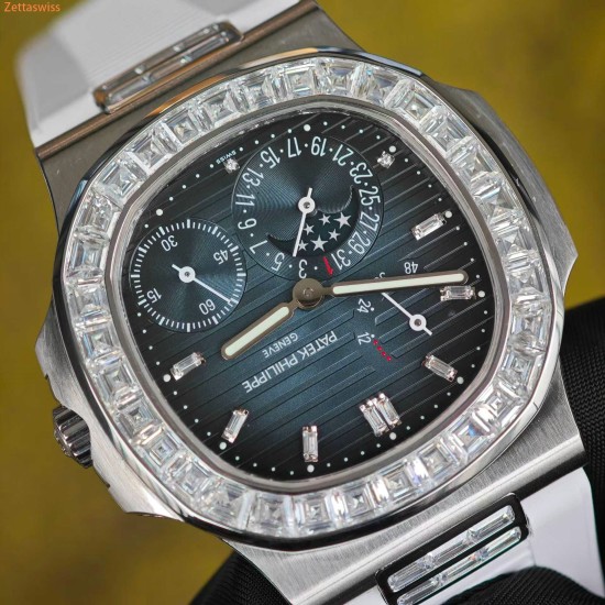 [Customization] Patek Philippe-Nautilus Moonphase 5724 40mm Upgraded Diamond-Sets With Super ACE240 Movement