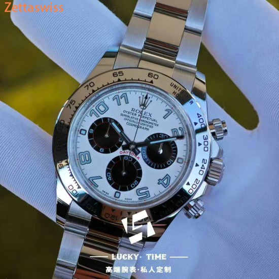 [Customization] Rolex-Daytona 116509 Panda 40mm With Genuine Grade Numeral Markers Dial Real 18K Platinum Wrapped