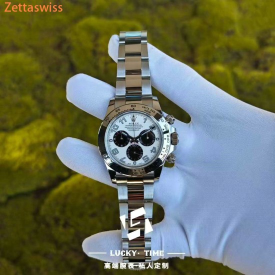 [Customization] Rolex-Daytona 116509 Panda 40mm With Genuine Grade Numeral Markers Dial Real 18K Platinum Wrapped