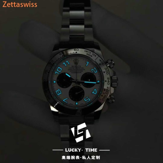 [Customization] Rolex-Daytona 116509 Panda 40mm With Genuine Grade Numeral Markers Dial Real 18K Platinum Wrapped