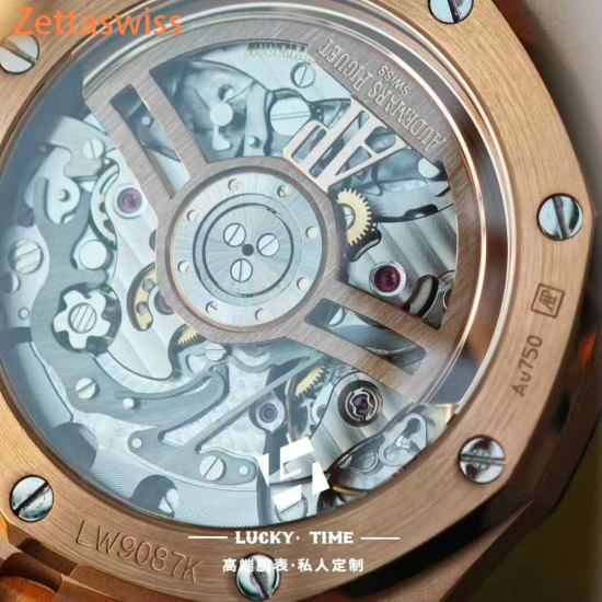 [Customization] Audemars Piguet-Royal Oak Chrono 26239OR  41mm Real 18K Rose Gold With Customized Blue Dial Super 1:1 4401 Movement