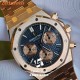 [Customization] Audemars Piguet-Royal Oak Chrono 26239OR  41mm Real 18K Rose Gold With Customized Blue Dial Super 1:1 4401 Movement