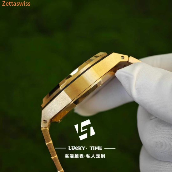 [Customization] Audemars Piguet-Royal Oak Chrono 26240OR 41mm Real 18K Rose Gold With Customized Blue Dial Super 1:1 4401 Movement