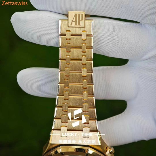 [Customization] Audemars Piguet-Royal Oak Chrono 26240OR 41mm Real 18K Rose Gold With Customized Blue Dial Super 1:1 4401 Movement