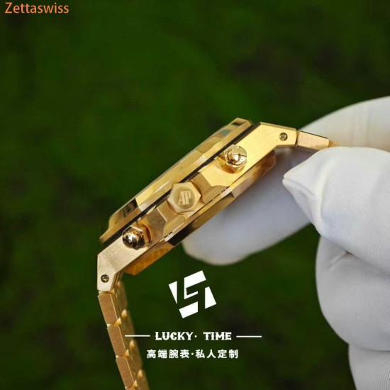 [Customization] Audemars Piguet-Royal Oak Chrono 26240OR 41mm Real 18K Rose Gold With Customized Blue Dial Super 1:1 4401 Movement