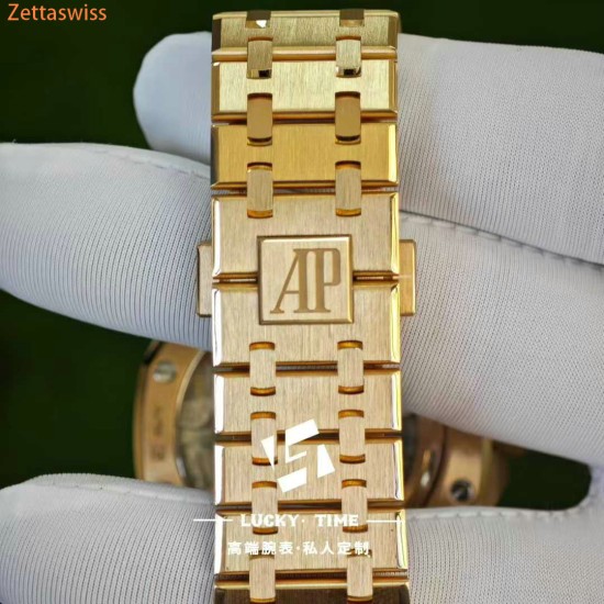 [Customization] Audemars Piguet-Royal Oak Chrono 26240OR 41mm Real 18K Rose Gold With Customized Blue Dial Super 1:1 4401 Movement