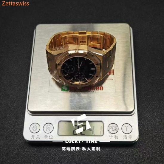 [Customization] Audemars Piguet-Royal Oak Chrono 26240OR 41mm Real 18K Rose Gold With Customized Blue Dial Super 1:1 4401 Movement