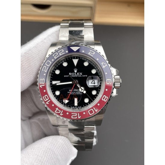 Rolex-GMT Master II 126710 Pepsi (Coke) Oyster 40mm SS/SS Black Dial VSF V3 DD3285 Automatic 1:1 Super Clone