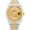 Rolex- Datejust 36mm YG/SS Diam Champagne Dial 116243