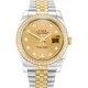 Rolex- Datejust 36mm YG/SS Diam Champagne Dial 116243