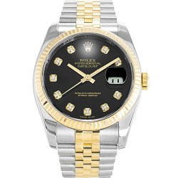 Rolex-Datejust 126233 36mm Jub YG/SS Black/Dia Clean SH3235