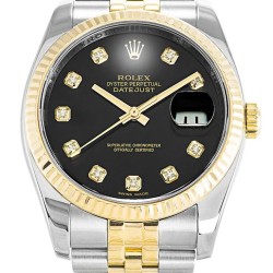 Rolex-Datejust 126233 36mm Jub YG/SS Black/Dia Clean SH3235