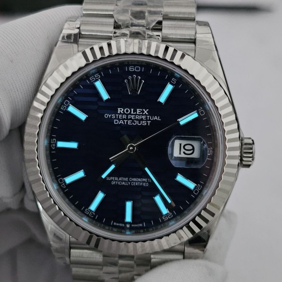 Rolex-Datejust 126234 41mm Jub SS/SS Blue Texetured Dial VSF SH3235
