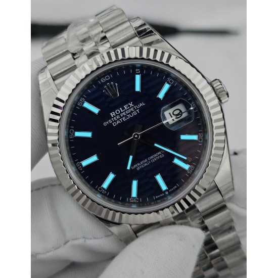Rolex-Datejust 126234 41mm Jub SS/SS Blue Texetured Dial VSF SH3235