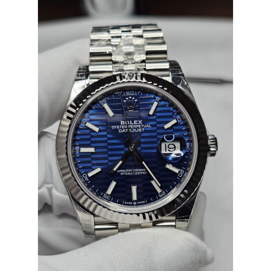 Rolex-Datejust 126234 41mm Jub SS/SS Blue Texetured Dial VSF SH3235