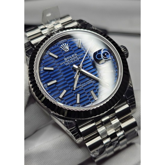 Rolex-Datejust 126234 41mm Jub SS/SS Blue Texetured Dial VSF SH3235