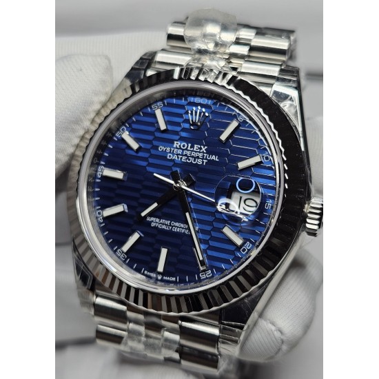 Rolex-Datejust 126234 41mm Jub SS/SS Blue Texetured Dial VSF SH3235