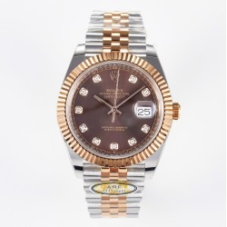 Rolex- Datejust 126331 41mm Jub RG/SS Brown/Diamond ARF SH3235(Tungsten Heavy Version) Super Clone