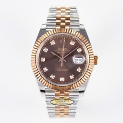 Rolex- Datejust 126331 41mm Jub RG/SS Brown/Diamond ARF SH3235(Tungsten Heavy Version) Super Clone