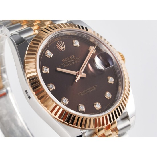 Rolex- Datejust 126331 41mm Jub RG/SS Brown/Diamond ARF SH3235(Tungsten Heavy Version) Super Clone
