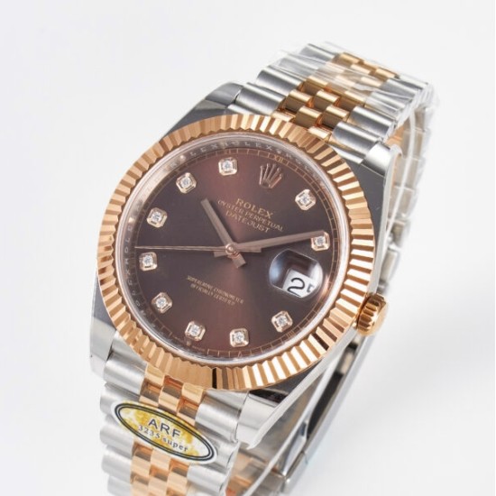 Rolex- Datejust 126331 41mm Jub RG/SS Brown/Diamond ARF SH3235(Tungsten Heavy Version) Super Clone