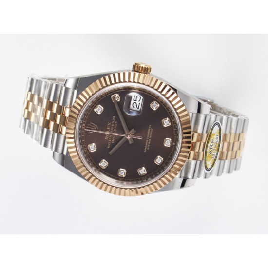 Rolex- Datejust 126331 41mm Jub RG/SS Brown/Diamond ARF SH3235(Tungsten Heavy Version) Super Clone