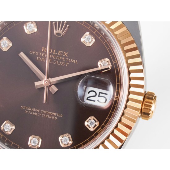 Rolex- Datejust 126331 41mm Jub RG/SS Brown/Diamond ARF SH3235(Tungsten Heavy Version) Super Clone