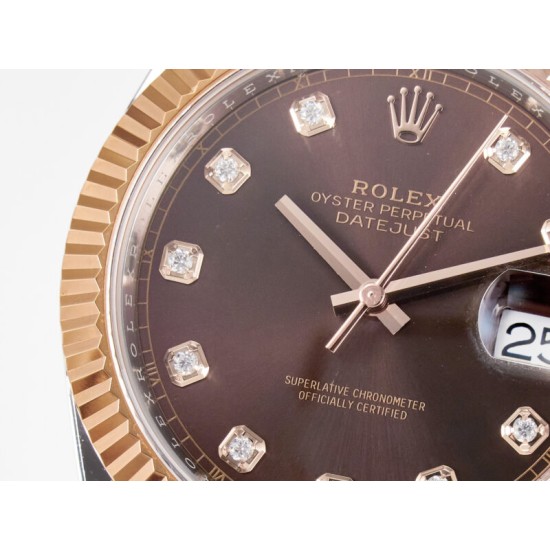 Rolex- Datejust 126331 41mm Jub RG/SS Brown/Diamond ARF SH3235(Tungsten Heavy Version) Super Clone