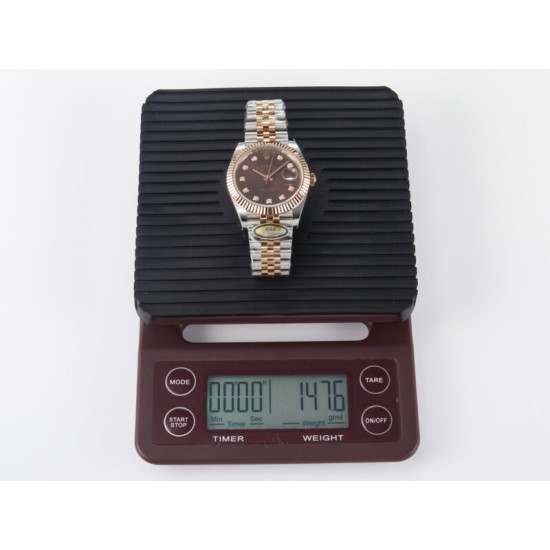 Rolex- Datejust 126331 41mm Jub RG/SS Brown/Diamond ARF SH3235(Tungsten Heavy Version) Super Clone