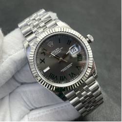 Rolex- Datejust 126334 41mm Wimbledon Jub SS/SS Grey Dial VSF VS3235 Super Clone