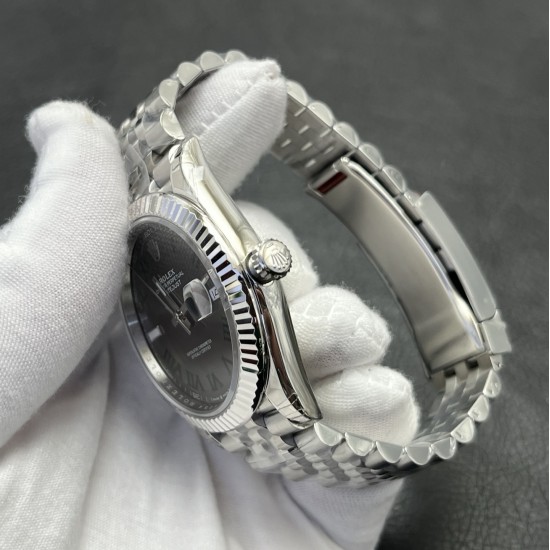 Rolex- Datejust 126334 41mm Wimbledon Jub SS/SS Grey Dial VSF VS3235 Super Clone