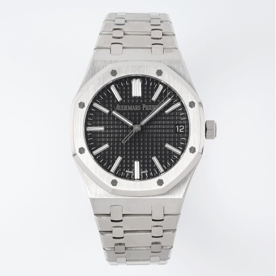 Audemars Piguet-Royal Oak 41mm 15510 SS/SS Black/Stk APSF A4302 Super Clone